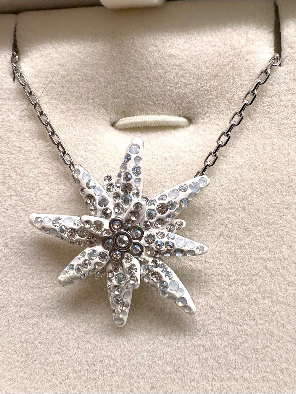 Swarovski Crystal Starburst Pendant Necklace NIB